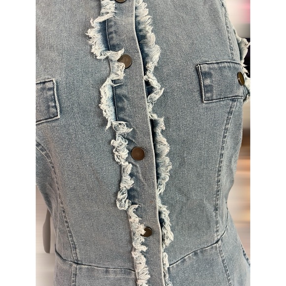 MAZIK denim mix mini dress 1X 2X 3X - Picture 7 of 9